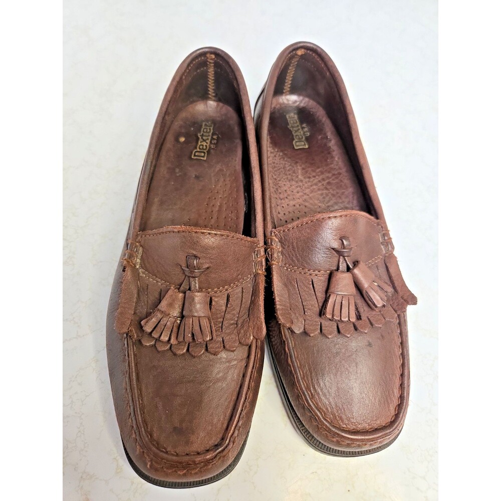 Dexter USA Men’s 10M Brown Leather Tassel Loafers – Classic Preppy/ Ivy Style